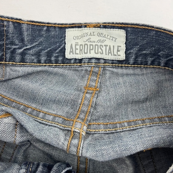 Aeropostale Mens Size 32/32 Driggs Slim Bootcut Jeans Blue Retro Straight Denim - Picture 10 of 16
